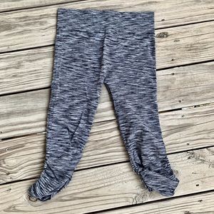 Rouched black and white leggings